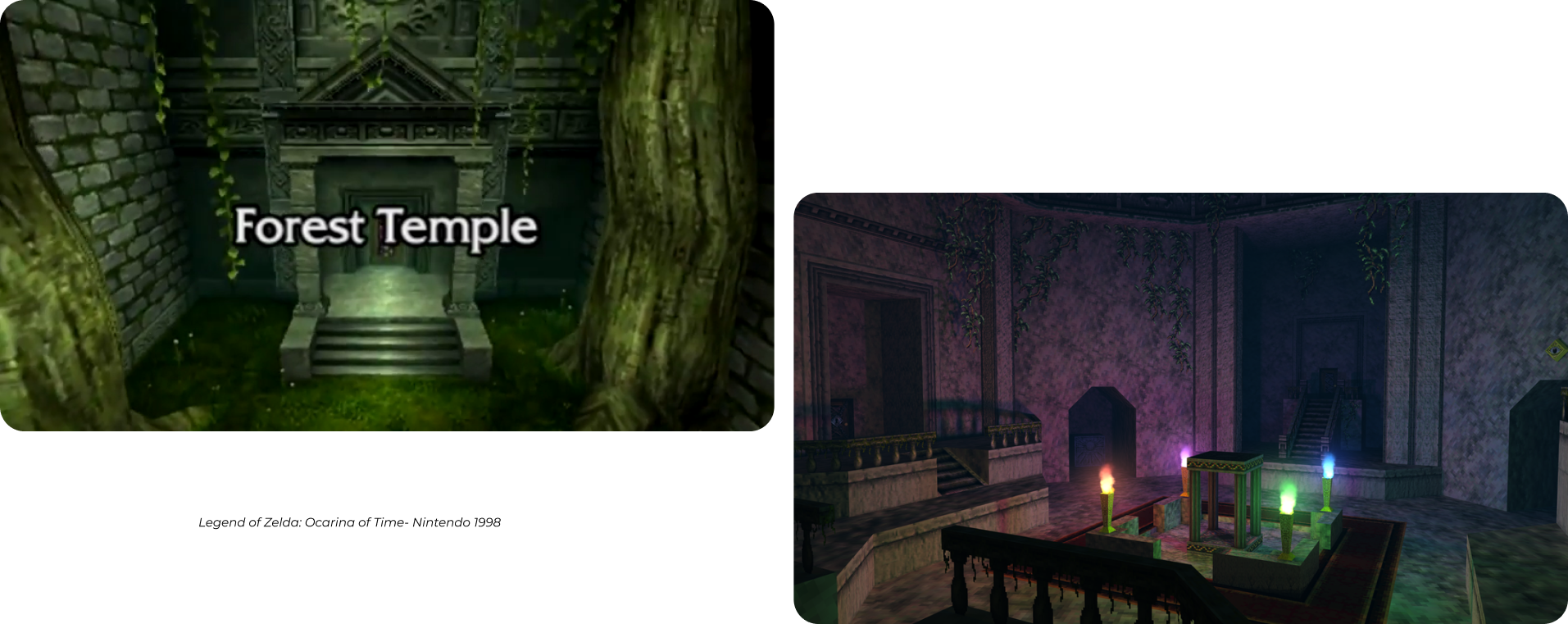 Images of The Legend of Zelda: Ocarina of Time in The Forest Temple.