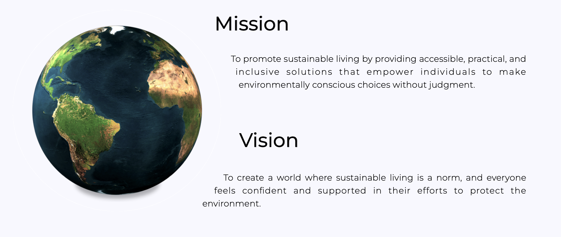 Earthly Idea's Mission and Vision statements