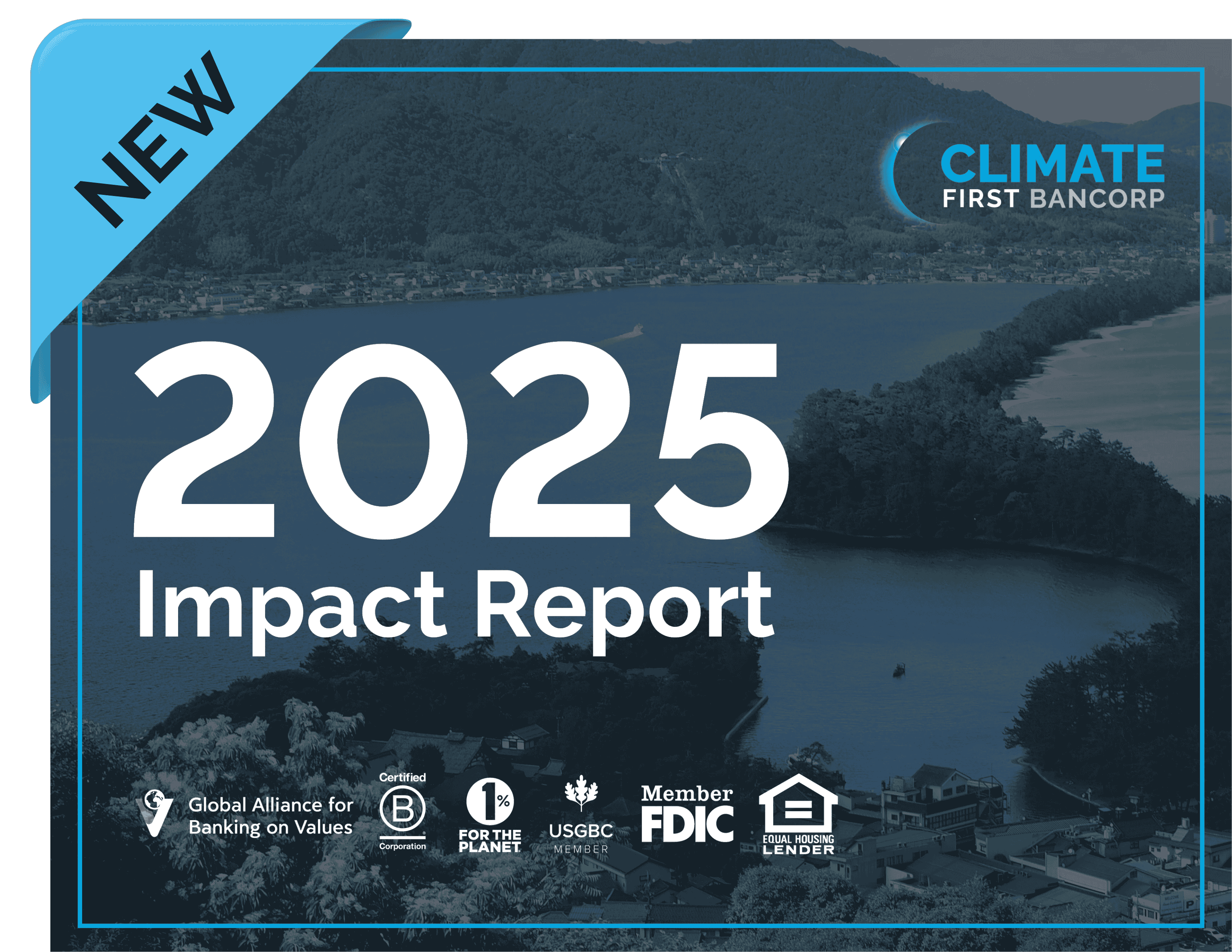2025 Impact Report cover page. There is a label that says "NEW".