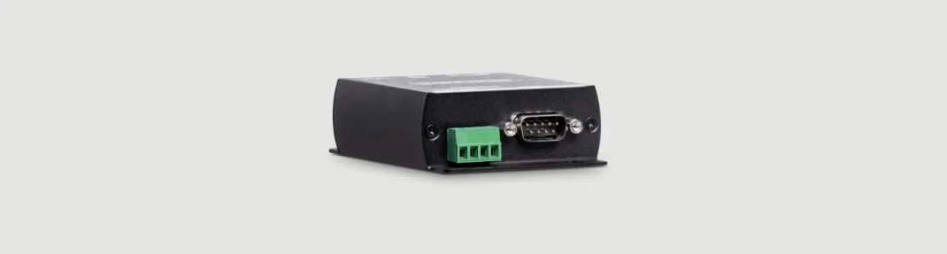 Serial to TCP/IP converter with DB9 for RS232, Terminal Block for RS485 and RS422, and Ethernet RJ45 connector