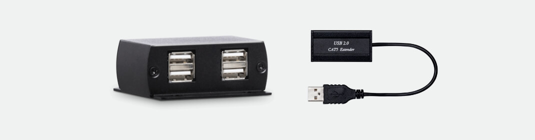 UE03T, UE03R, USB 2.0 CAT5e Extender with 4 Port Hub