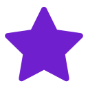 Solid purple five-pointed star icon.