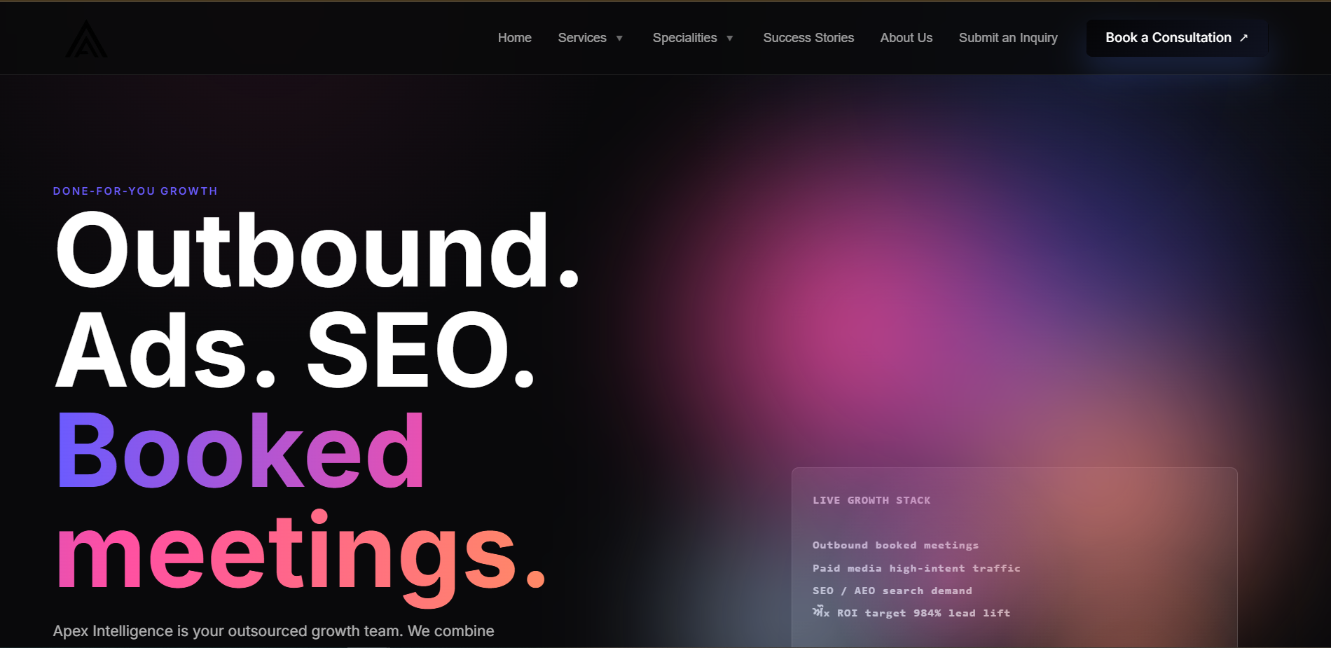 Apex Intelligence homepage