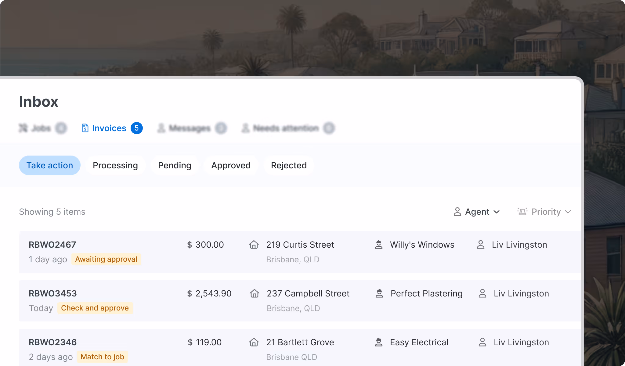Tapi Inbox view showing bills and reminders for timely payments.