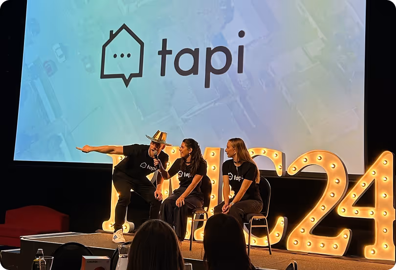 Tapi team members delivering a talk to the PMC 2024 crowd in Wellington, New Zealand.