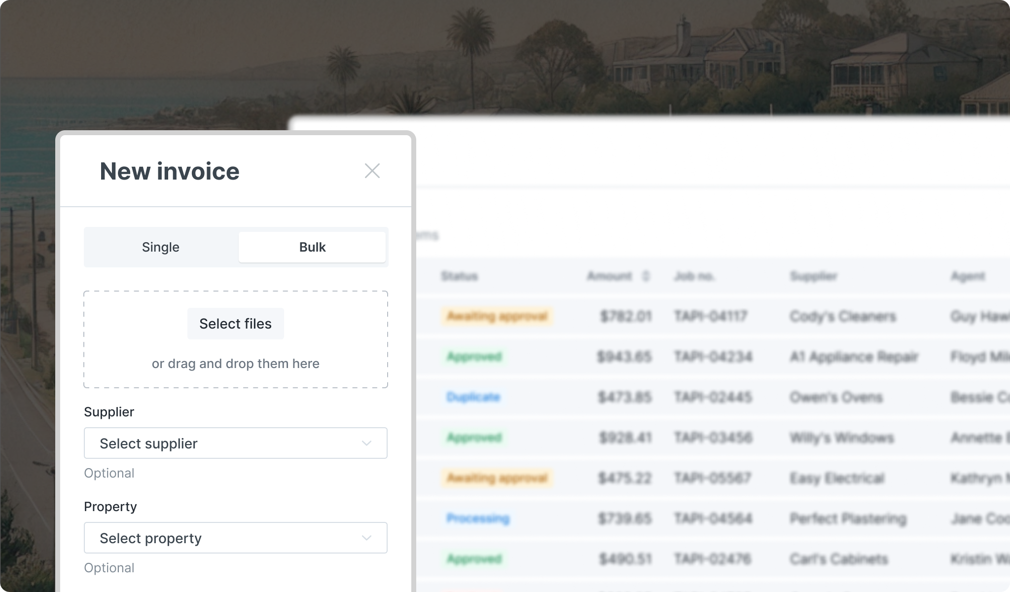 Bills feature processing large volumes of invoices quickly in Tapi.