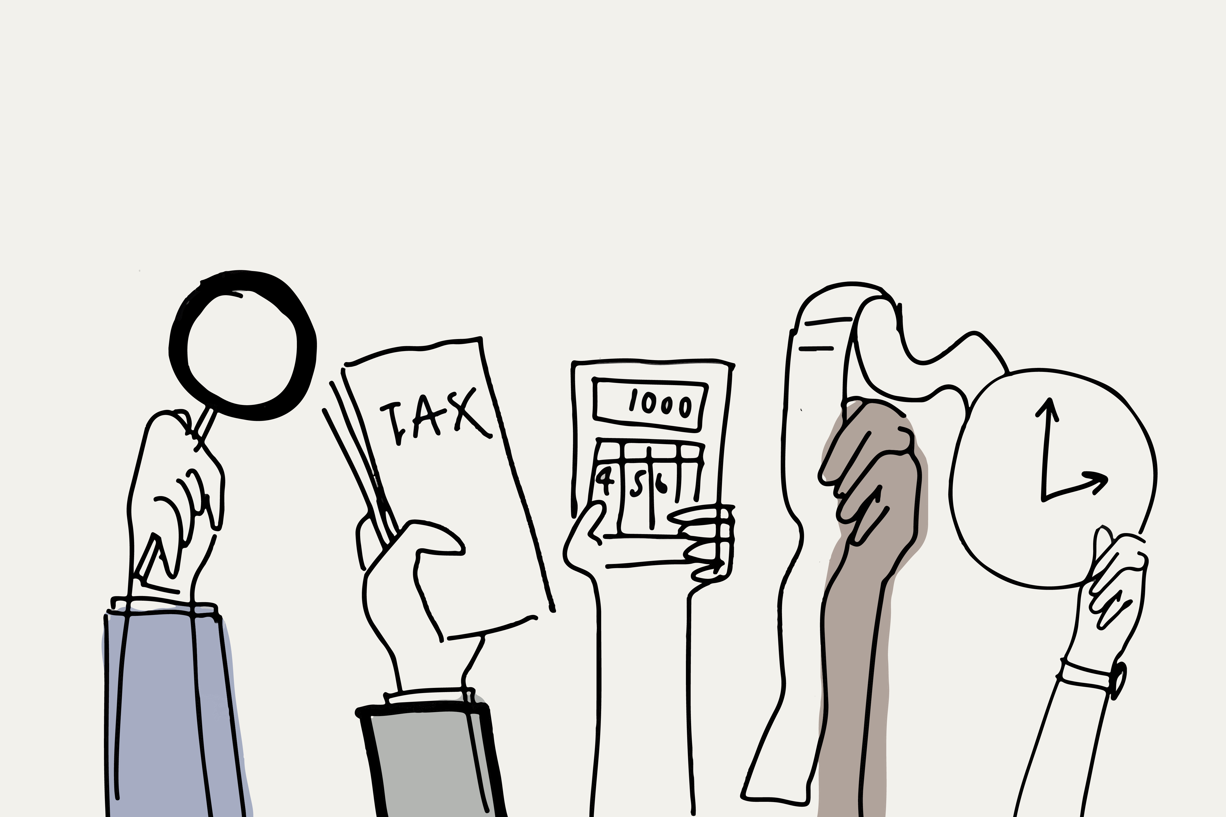 illustration of arms holding up items