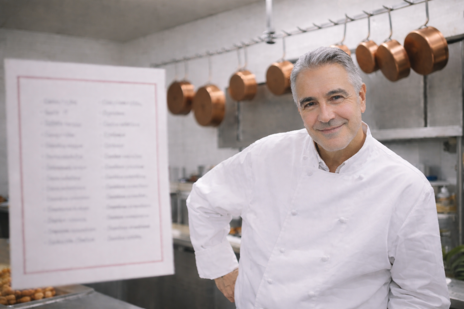 Chef cuisinier qui présente ses recettes