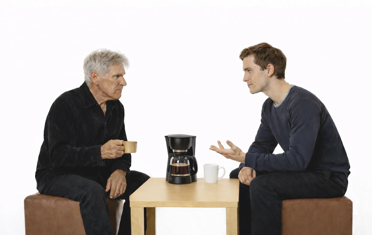 Discussion intergénérationnelle entre un vieil homme et un jeune homme