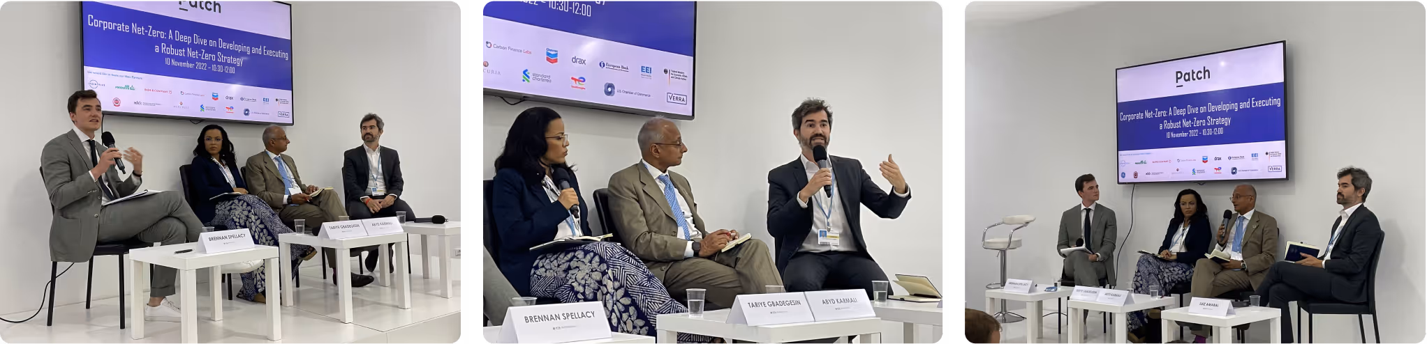 Patch CEO and Co-Founder Brennan Spellacy speaking at Blue Zone, COP27
