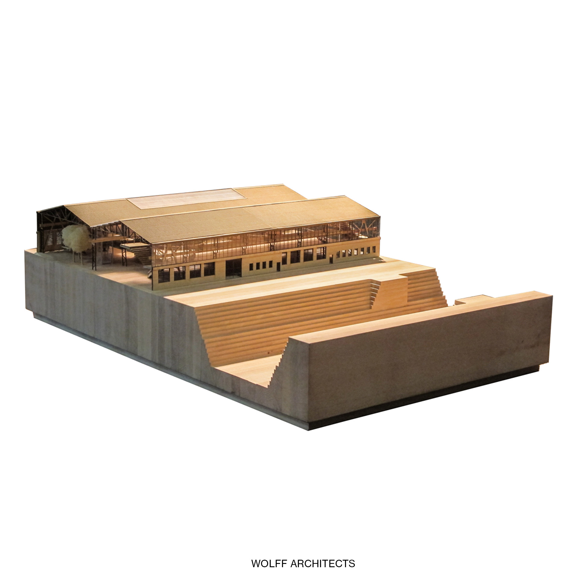 Handmade wooden model of the Watershed warehouse conversion at the V&A Waterfront, Cape Town.