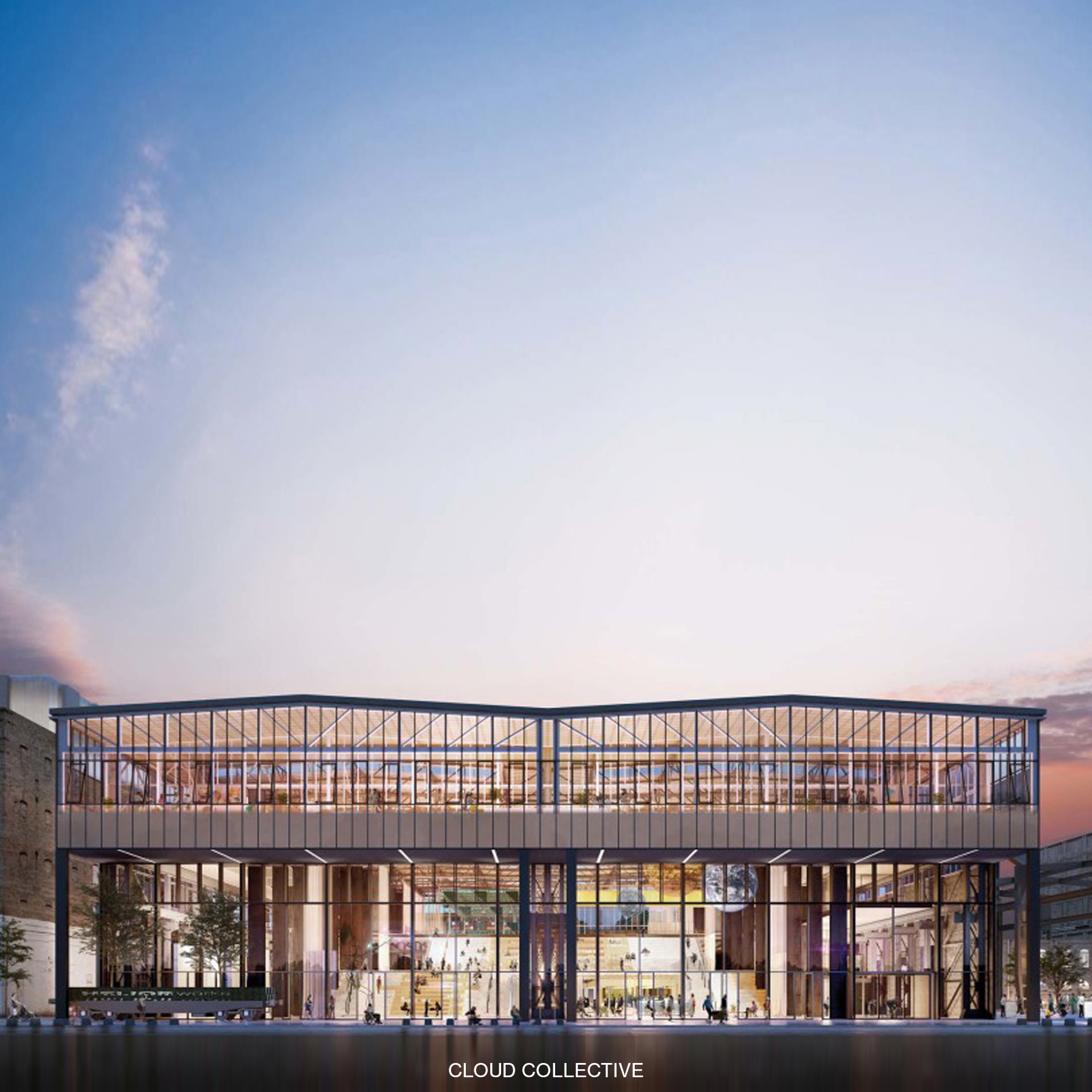Rendering of the LocHal library and events space inside a former locomotive shed in Tilburg, the Netherlands.
