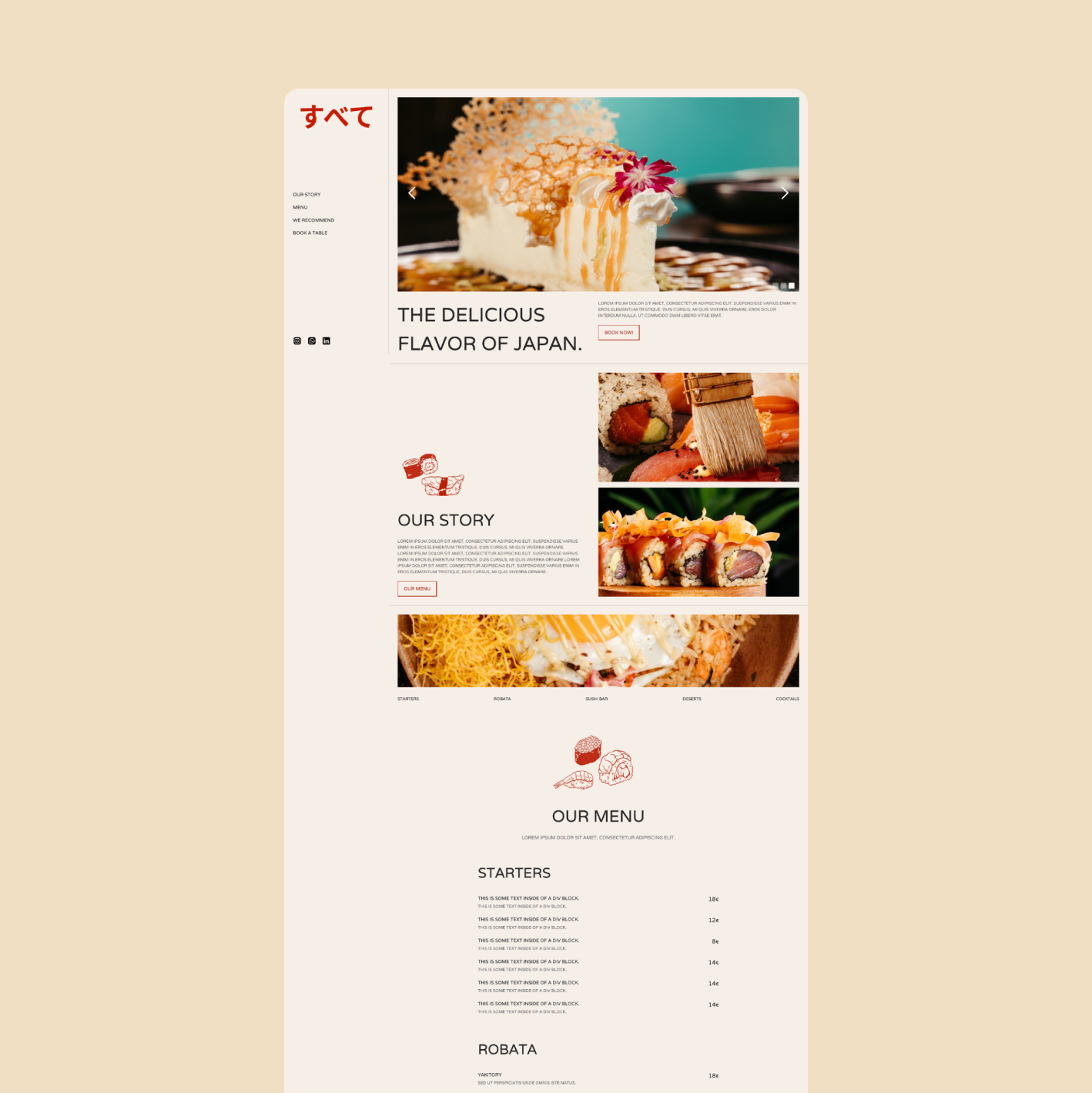 Webflow template overview.