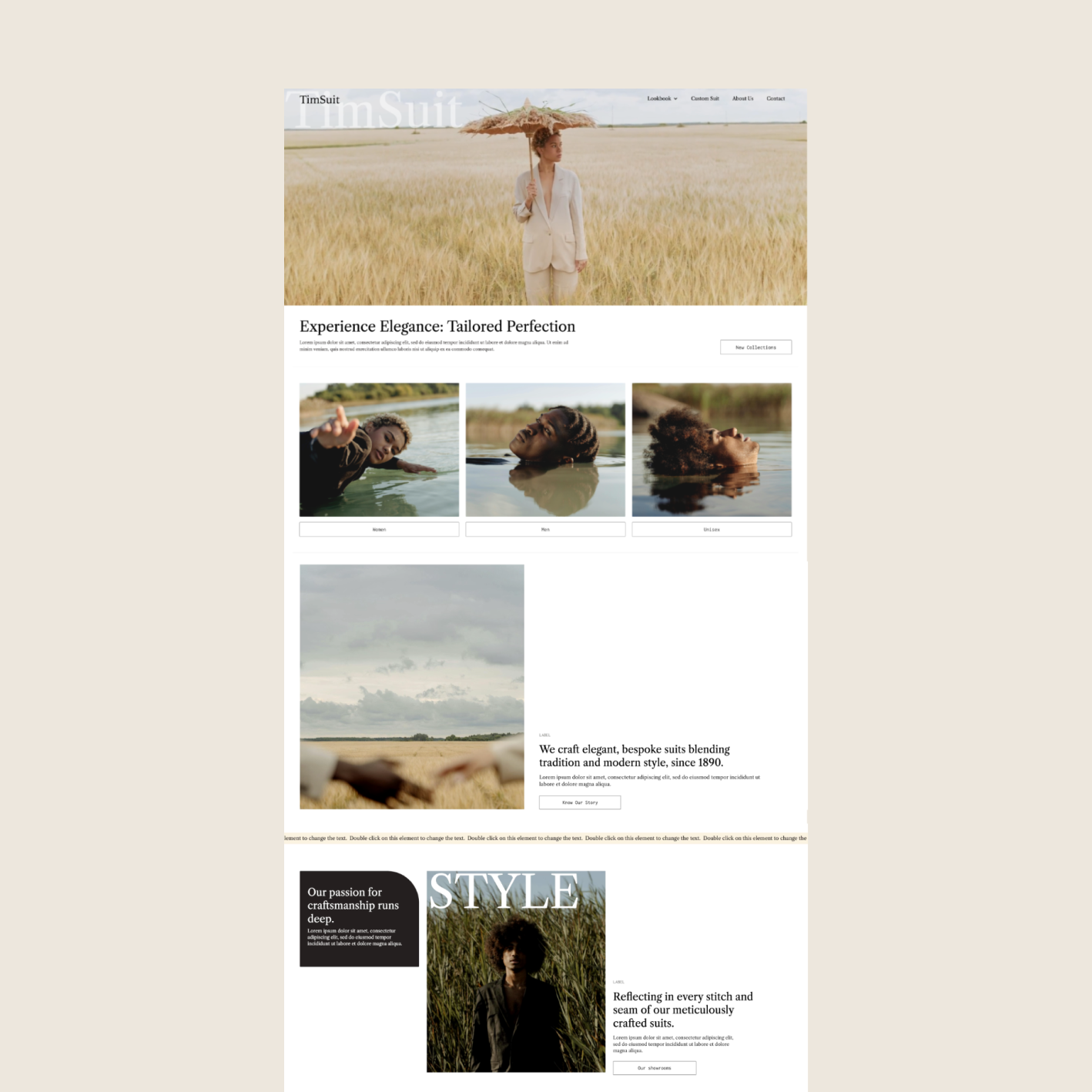 Webflow template overview.