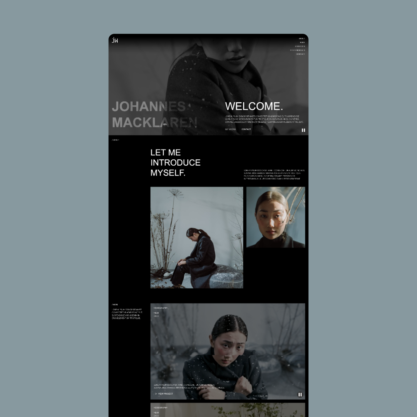 Webflow template overview.