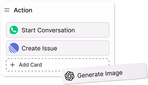 The UI of Botpress node representing visual workflow