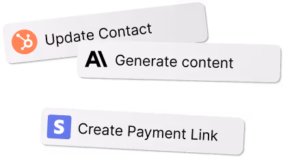 The UI of Botpress cards that connect services from Hubspot, Stripe, and Anthropic 