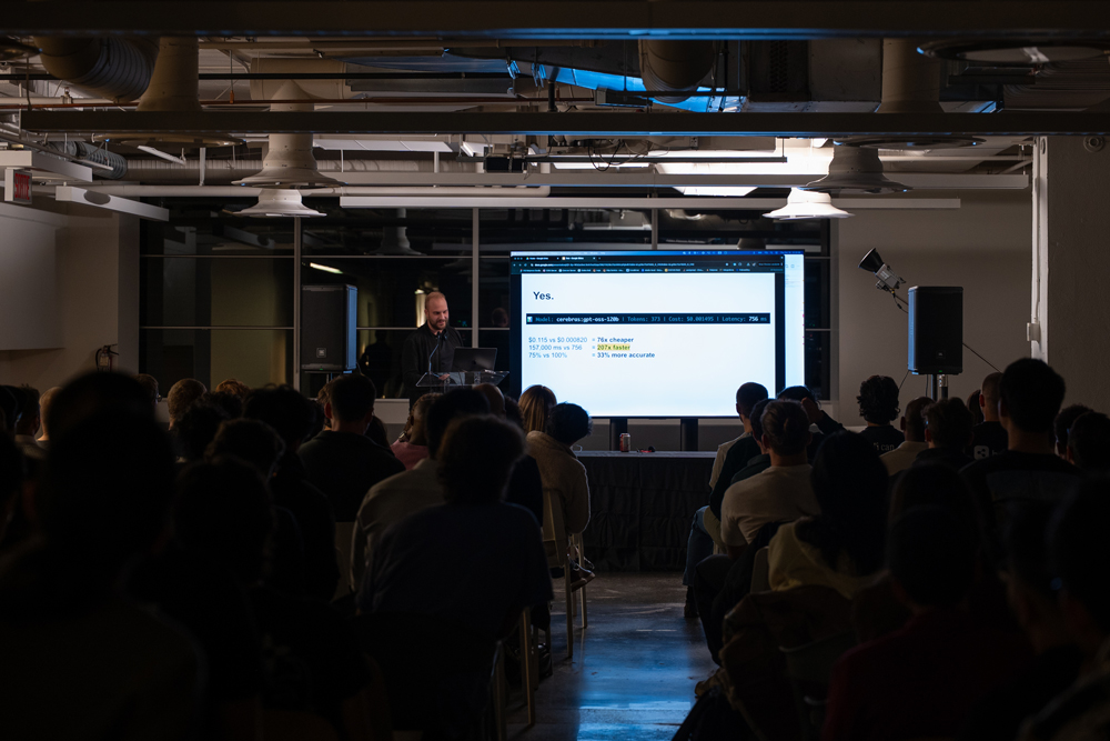 People sharing ideas in the Botpress MTL_code event