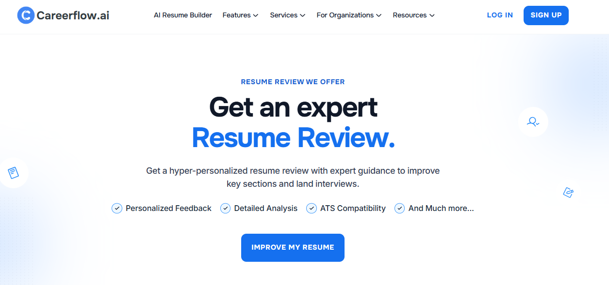 Careerflow's expert resume review service