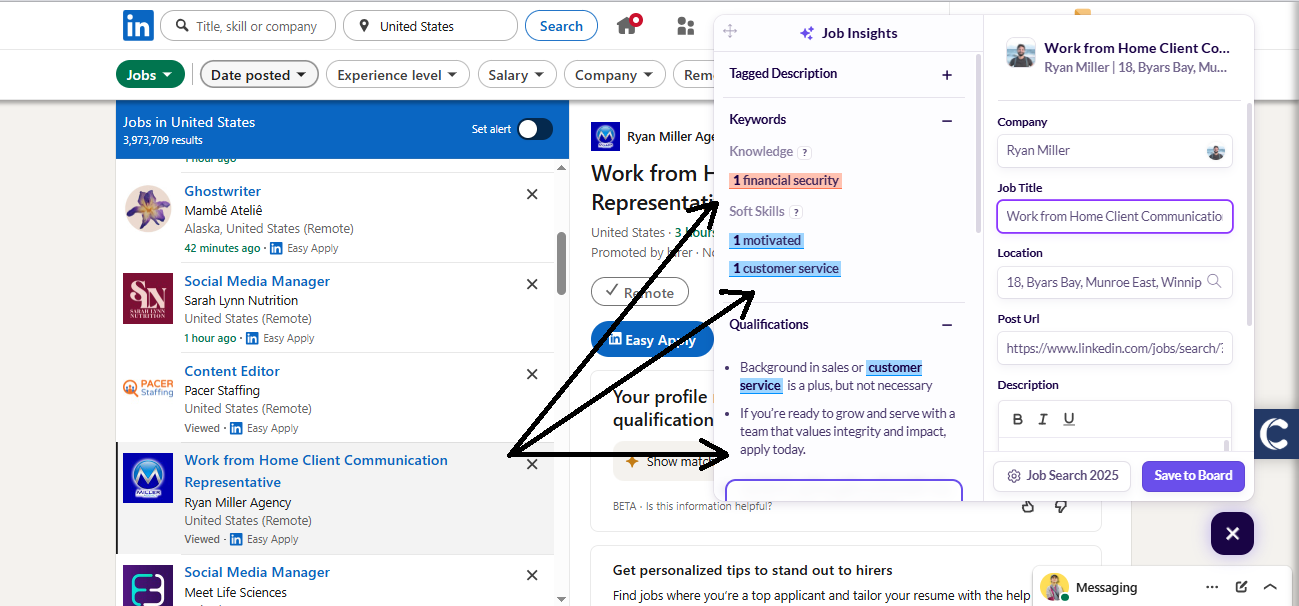 A screenshot showing Huntr's job tracker