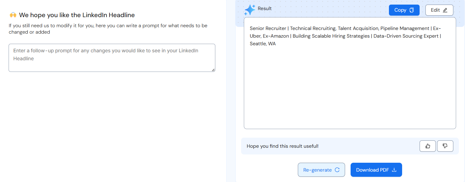 AI Linkedin Headline Generator - Careerflow