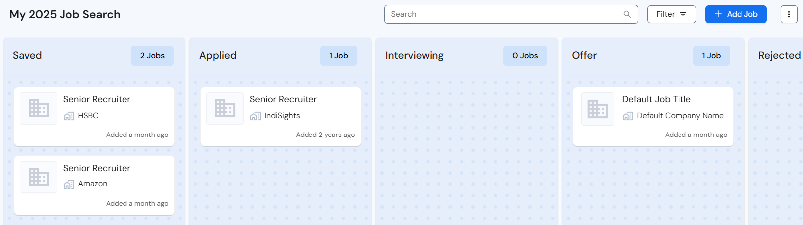Careerflow's professional AI Job Tracker feature