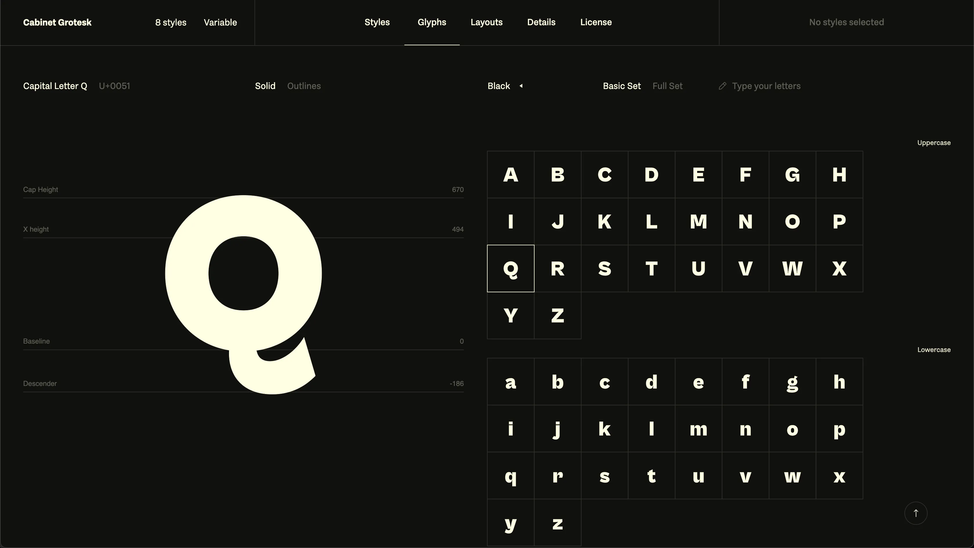 Screenshot of Cabinet Grotesk font