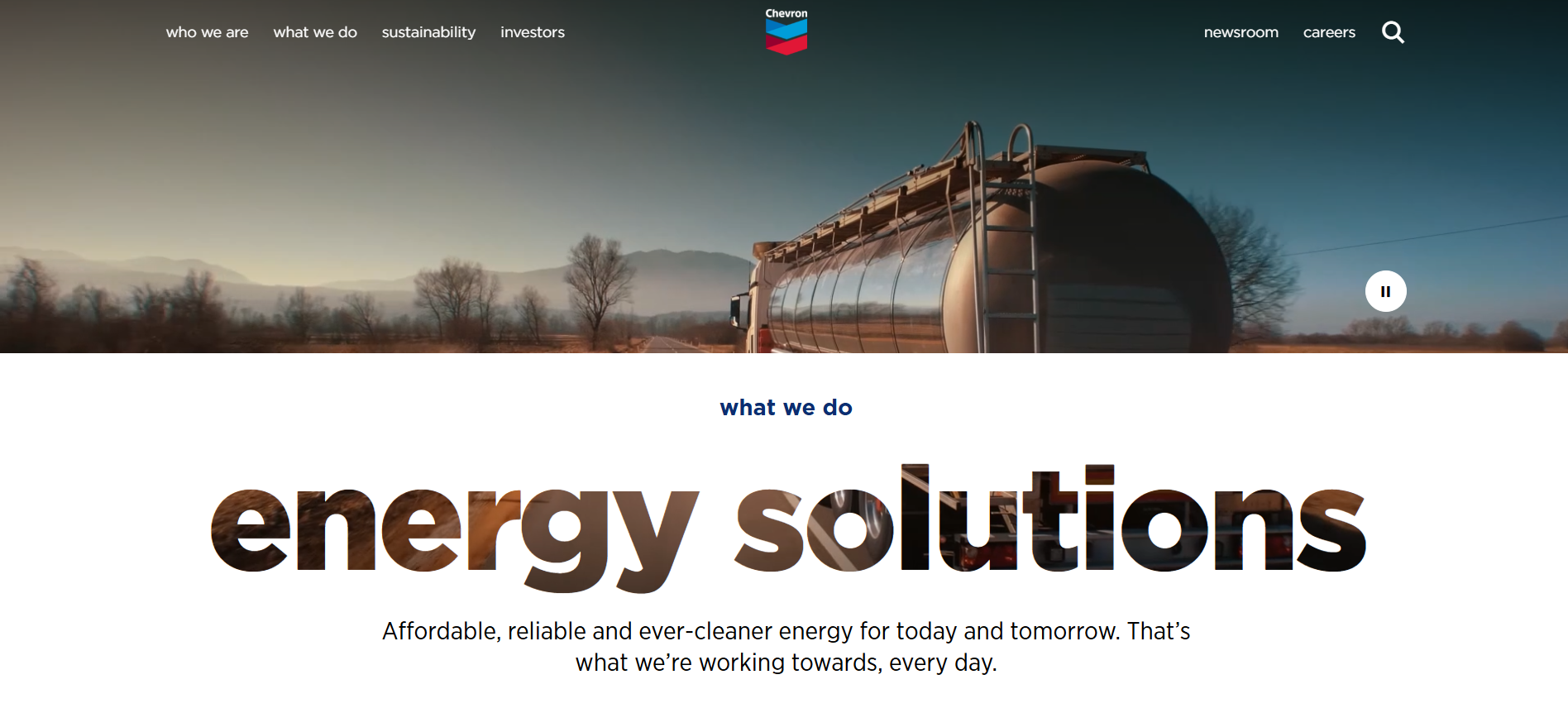 Chevron page redesign visual