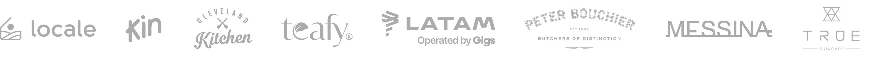 Monto's client logos - proud to be empowering their ecommerce sites!
