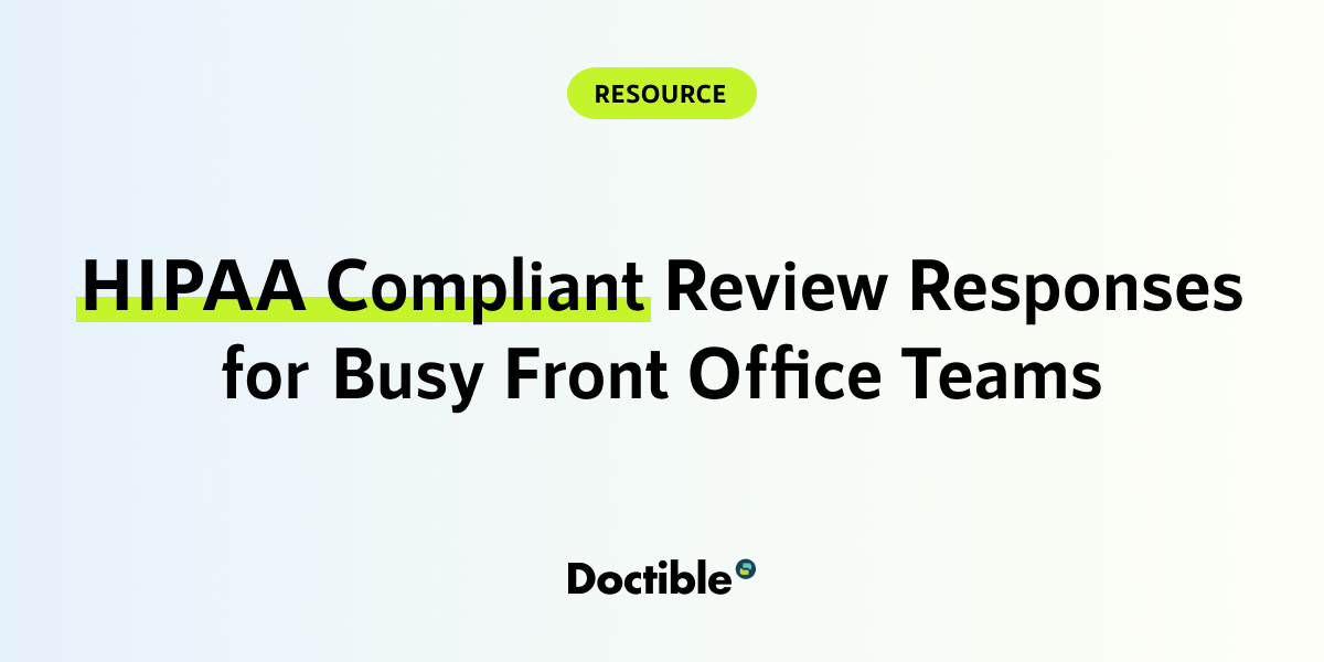Ebook for HIPAA compliant review responses for busy front office teams