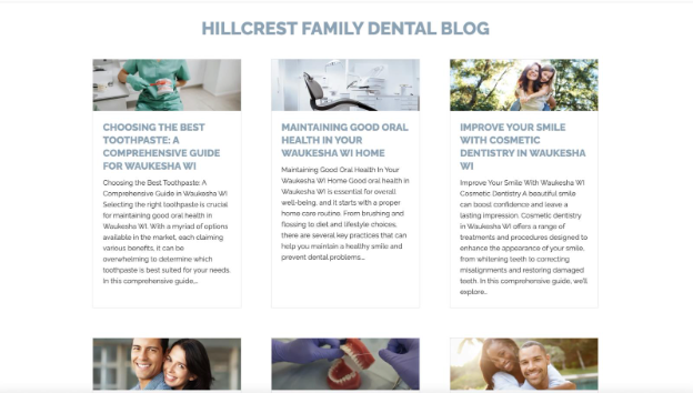 Hillcrest Family Dental website blog