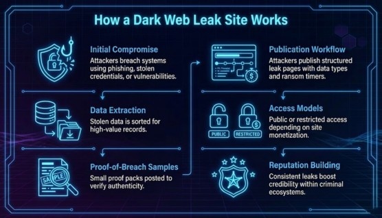 how dark web leak site work