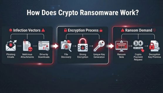 how does crypto ransomware work