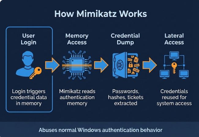 mimikatz working infographic