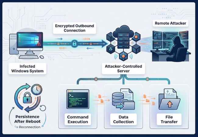 how does asyncrat malware work