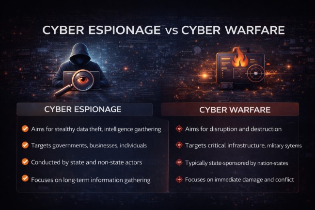 cyber espionage vs cyber warfare
