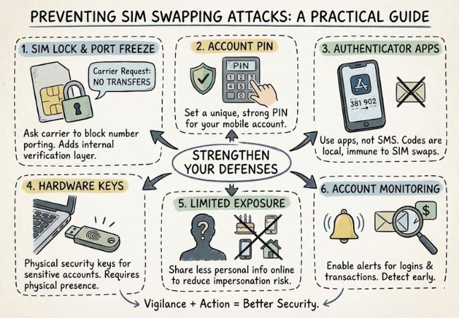 how can you prevent sim swapping attacks