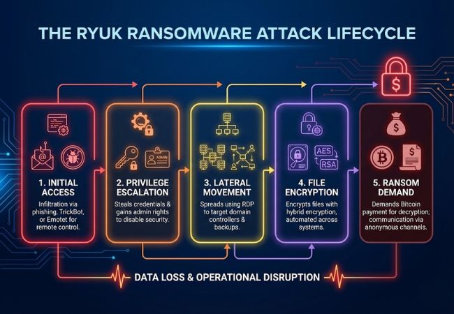 how does ryuk ransomware work