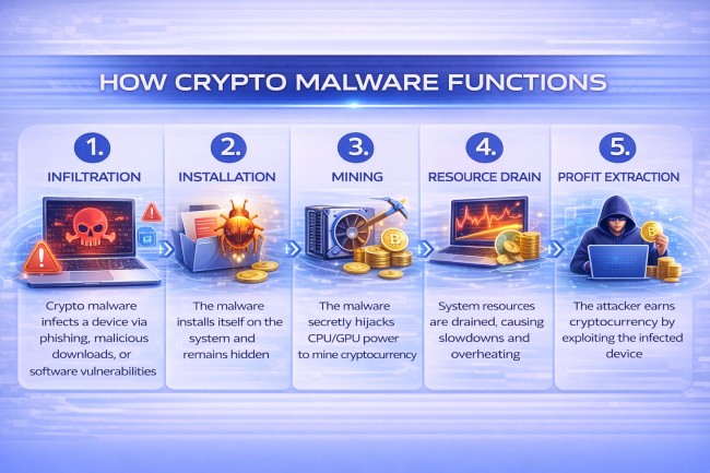 how crypto malware functions