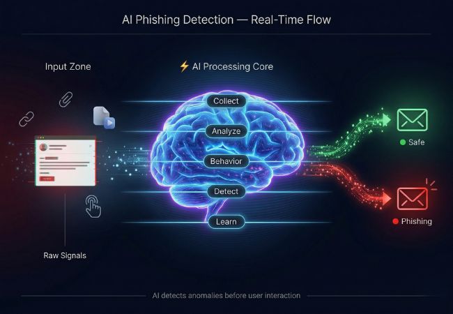how does ai phishing detection work