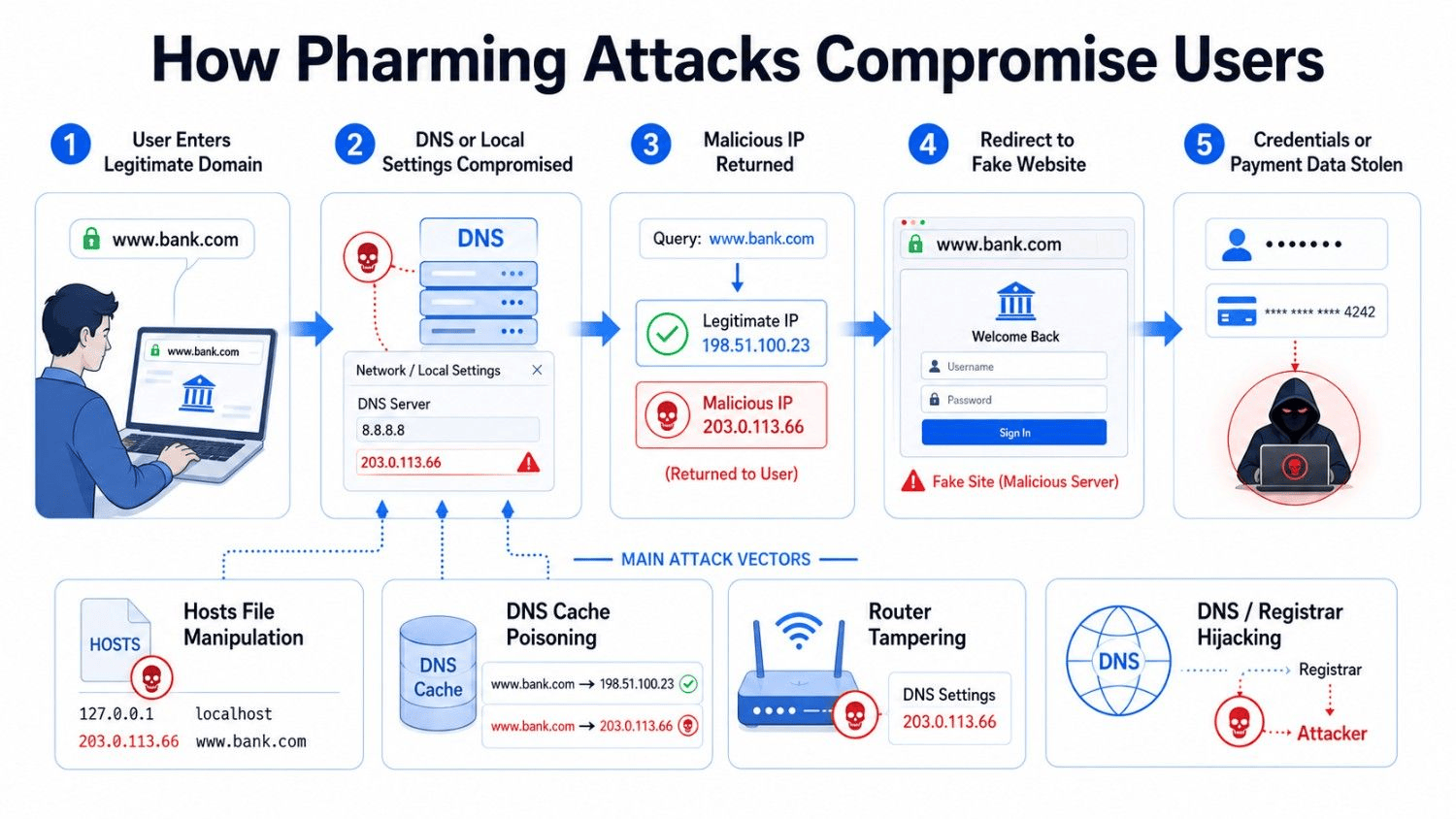 how pharming attacks works