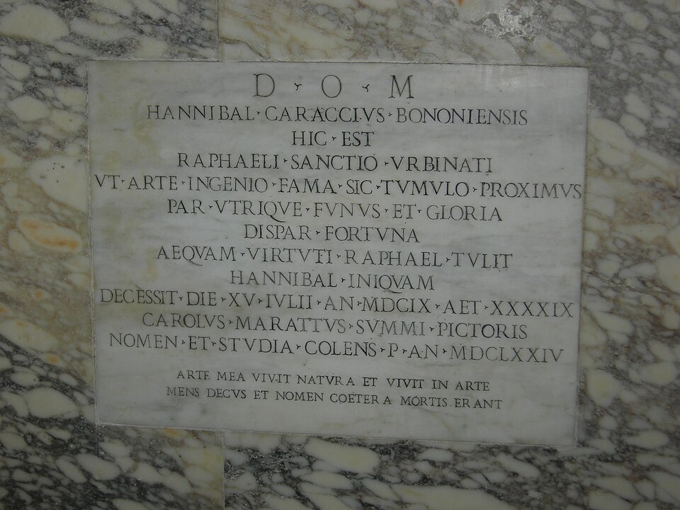 File:Lapide commemorativa Annibale Carracci Pantheon Roma.jpg