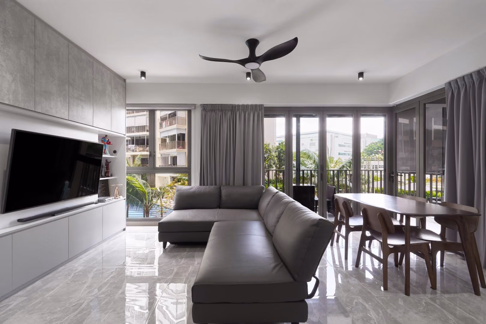 Condominium living room interior design by Charlotte's Carpentry