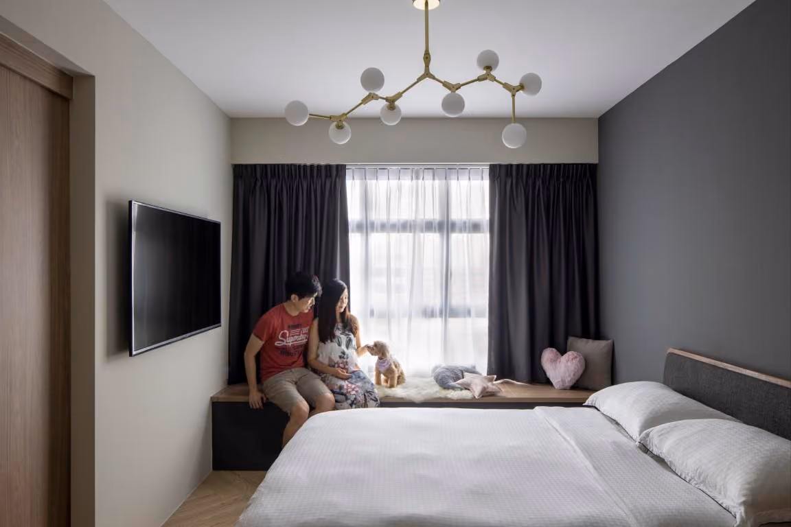 BTO Bedroom Interior Design for a young couple by Aestherior