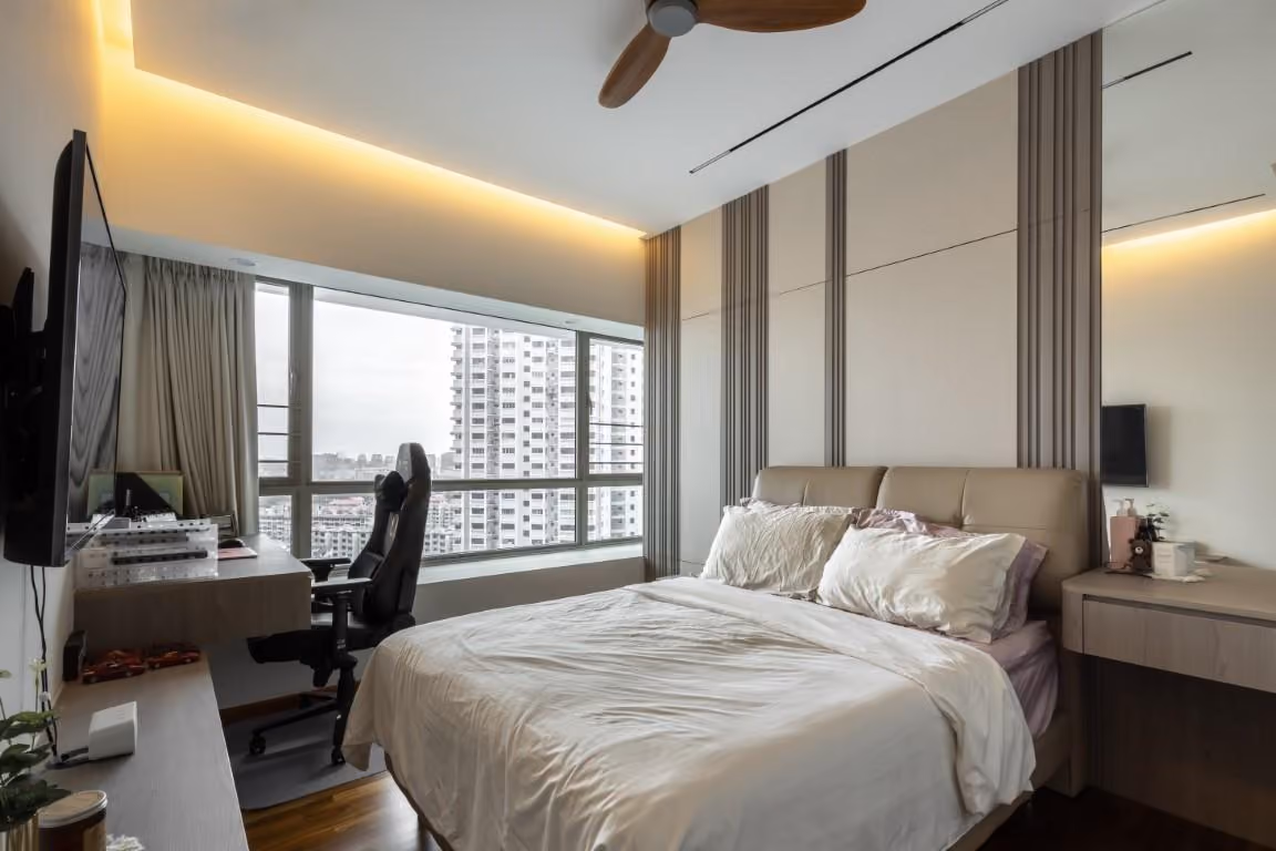 Condo Bedroom Renovation by Eight Design: https://www.homematch.sg/interior-designers-contractors/eight-design-c42