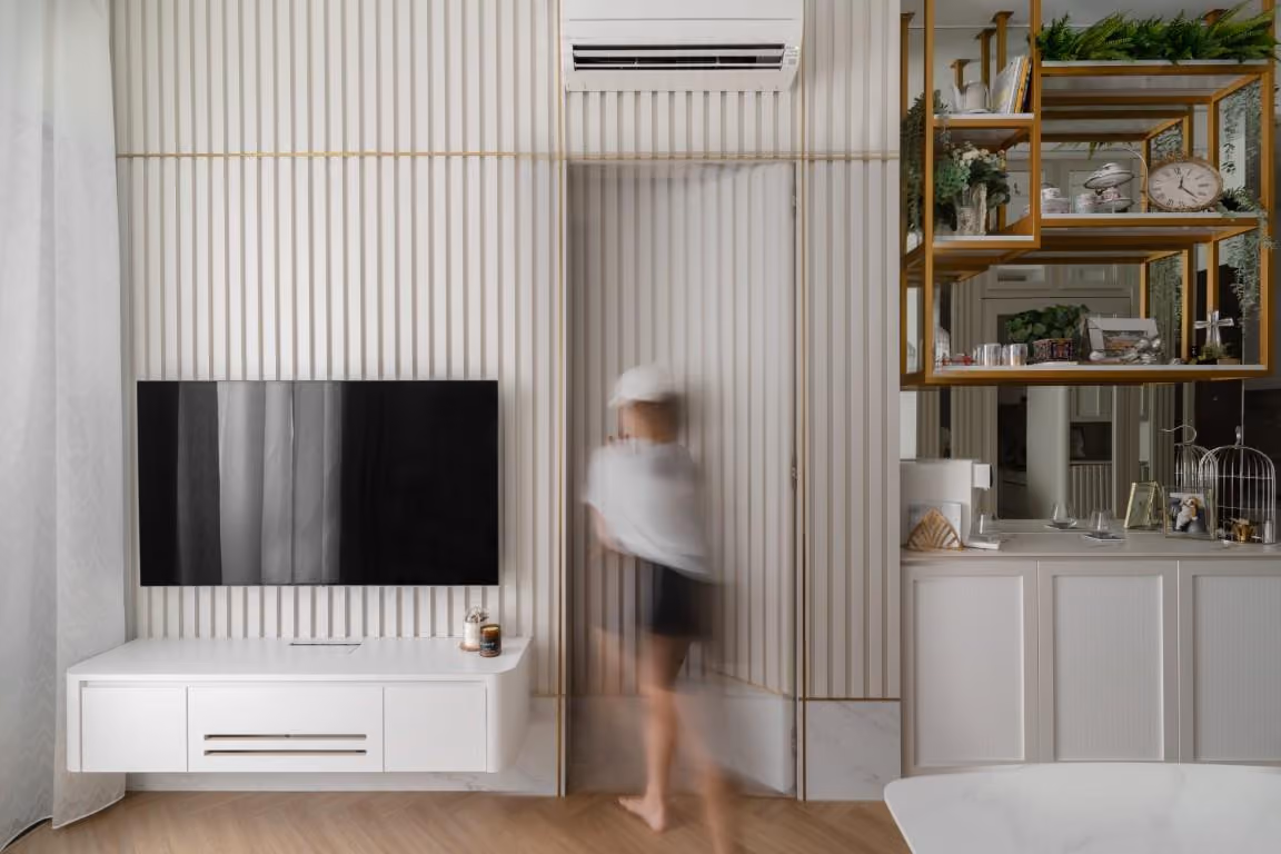 Condo Renovation with Concealed Storage by Homies Design: https://www.homematch.sg/interior-designers-contractors/homies-design-c54