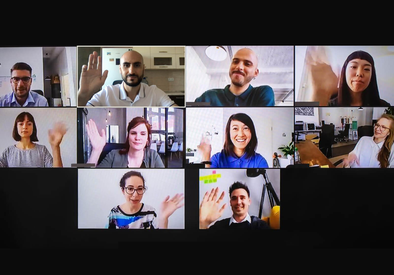 Remote team on meeting
