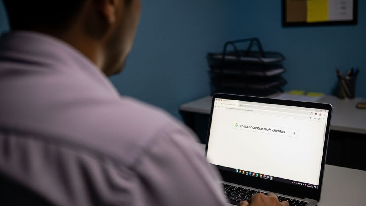 gestor de administradora de condomínios usa o Google para buscar novos clientes