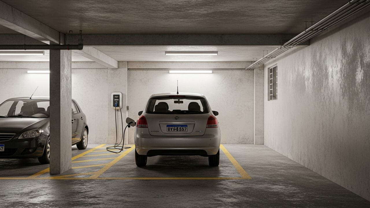 Carregador de carro elétrico em condomínio