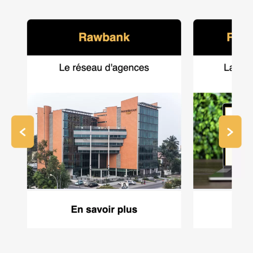 Rawbank Chatbot Carousel Menu